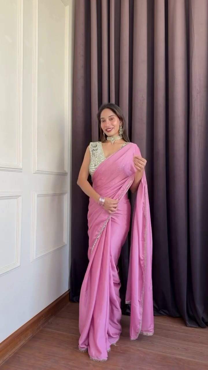 Graceful Blush Saree Elegance
