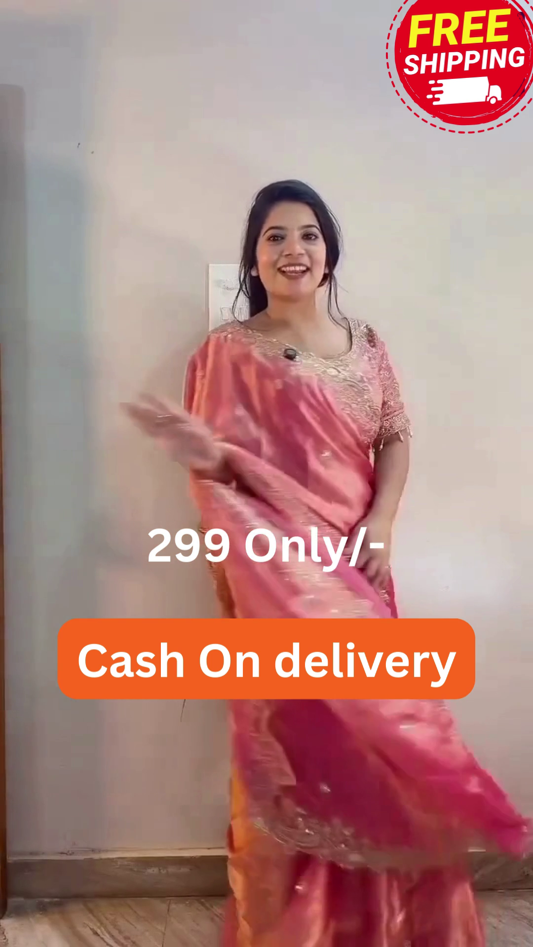 Elegant Sheer Drape Saree Set