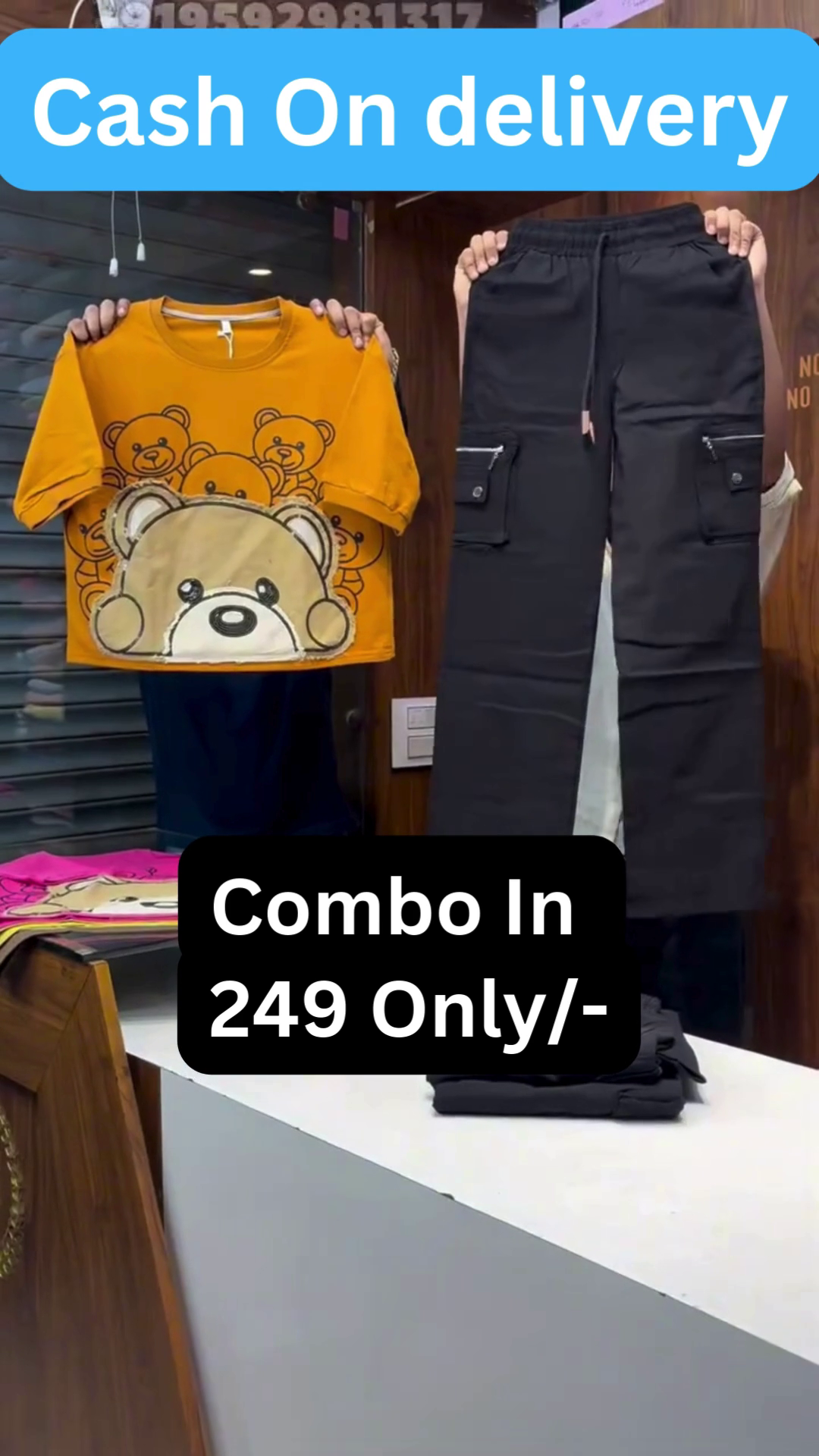 Trendy Denim Layered Combo Set