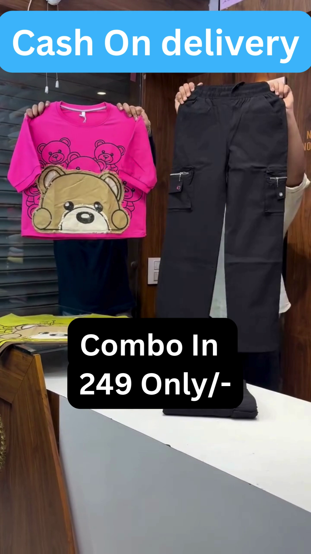 Trendy Denim Layered Combo Set