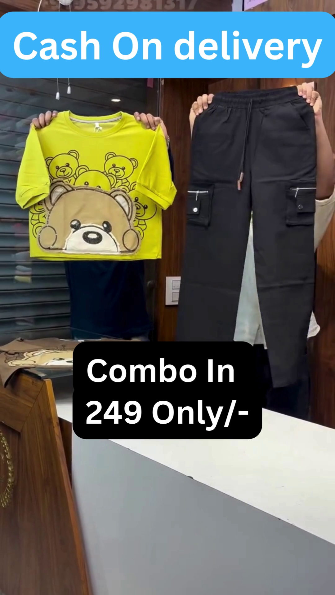 Trendy Denim Layered Combo Set