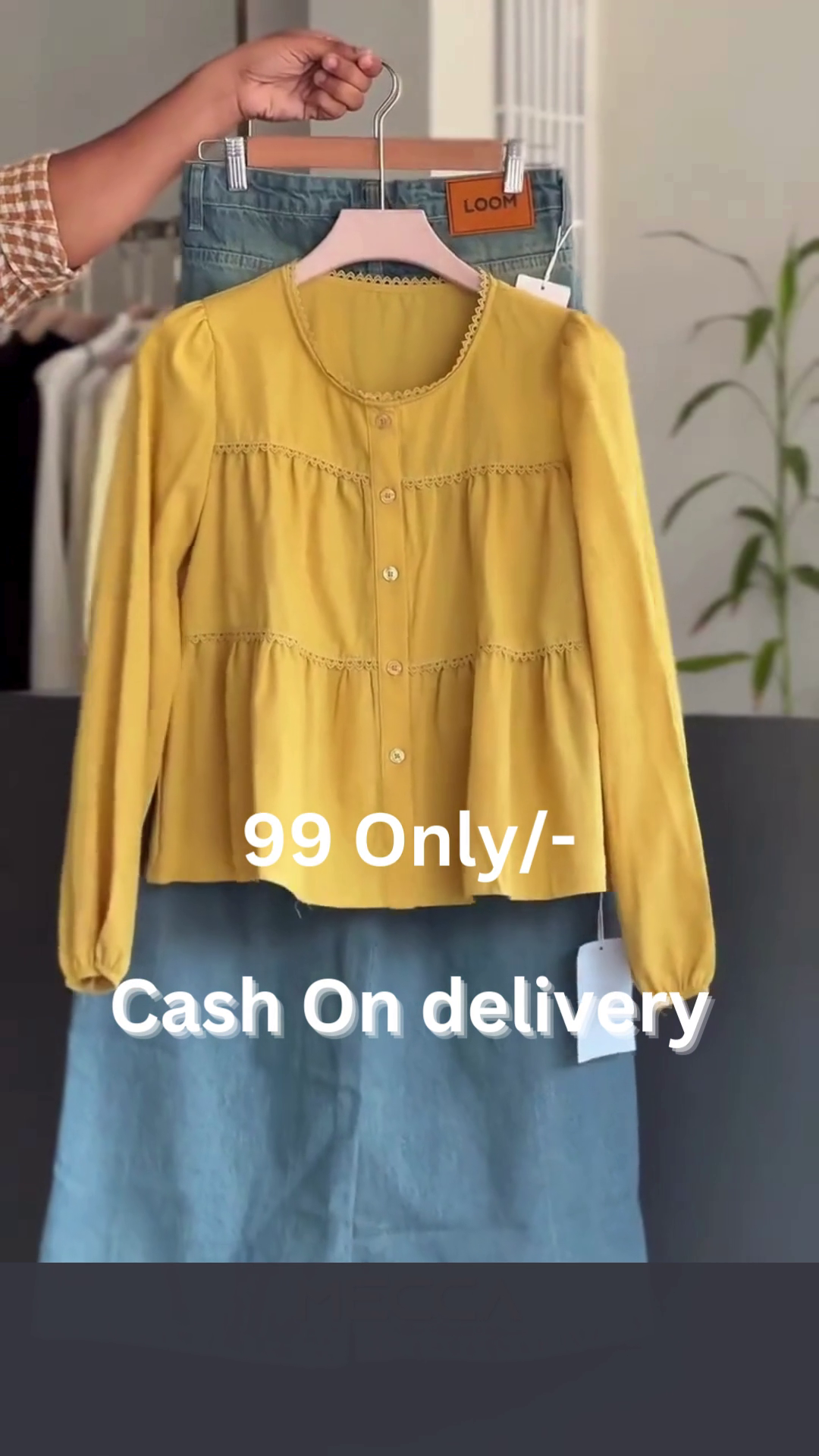 Tiered Peplum Button-Down Top