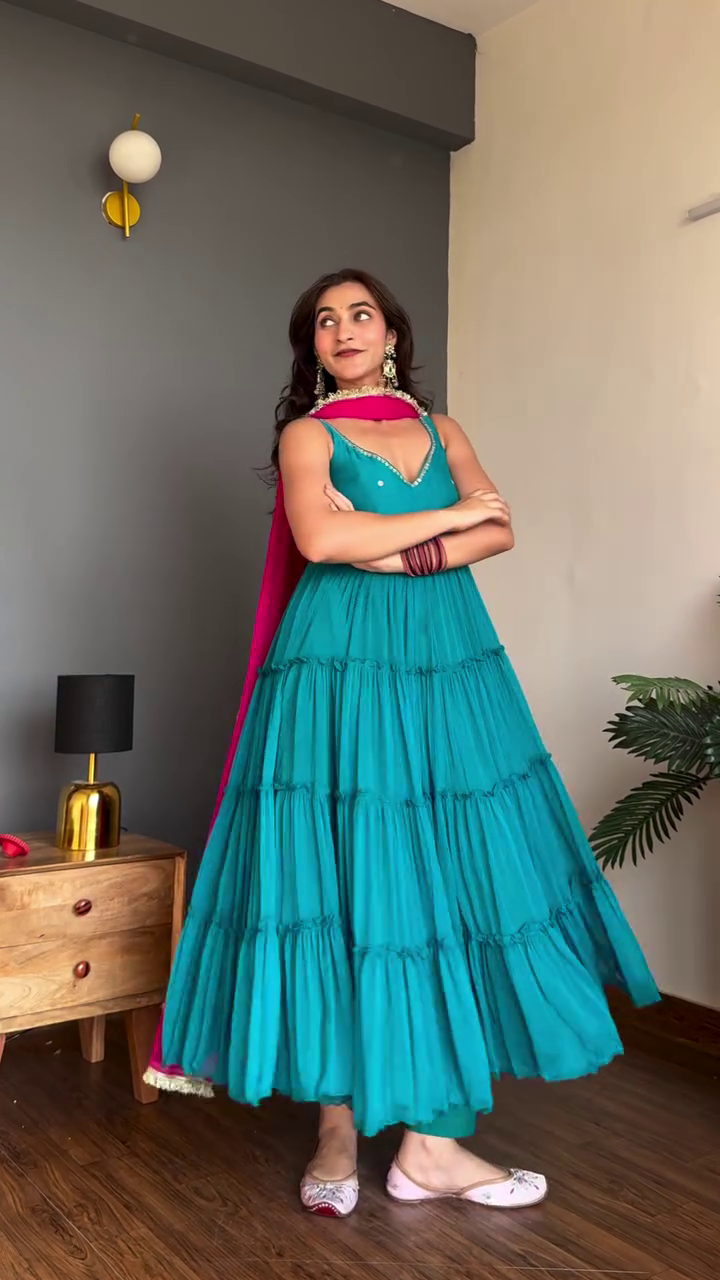 Ethnic Flow Anarkali Set with Elegant Dupatta