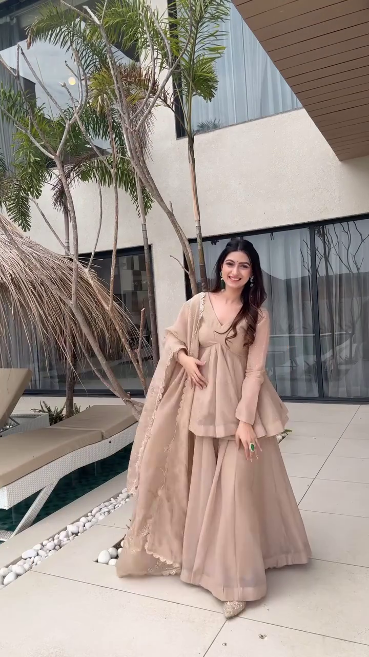 Ethnic Peplum Suit Set with Elegant Dupatta