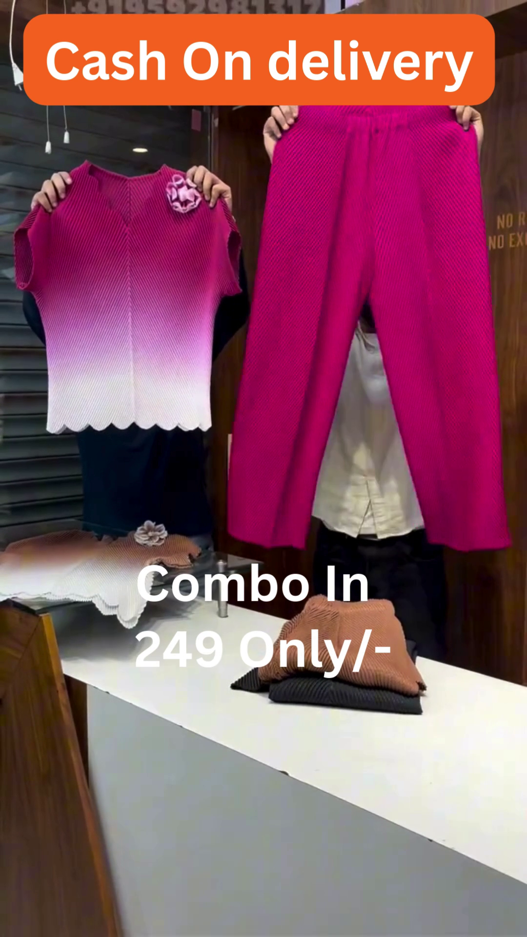 Elegant Textured Top Pants Set