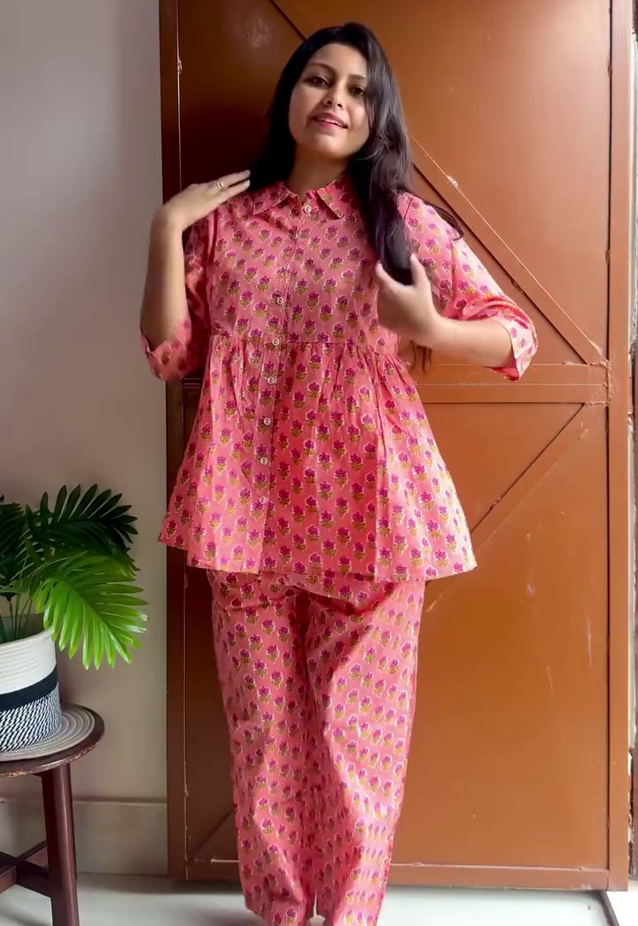 Women Co-ord Nightwear Set – Comfortable Lounge Pyjama Suit