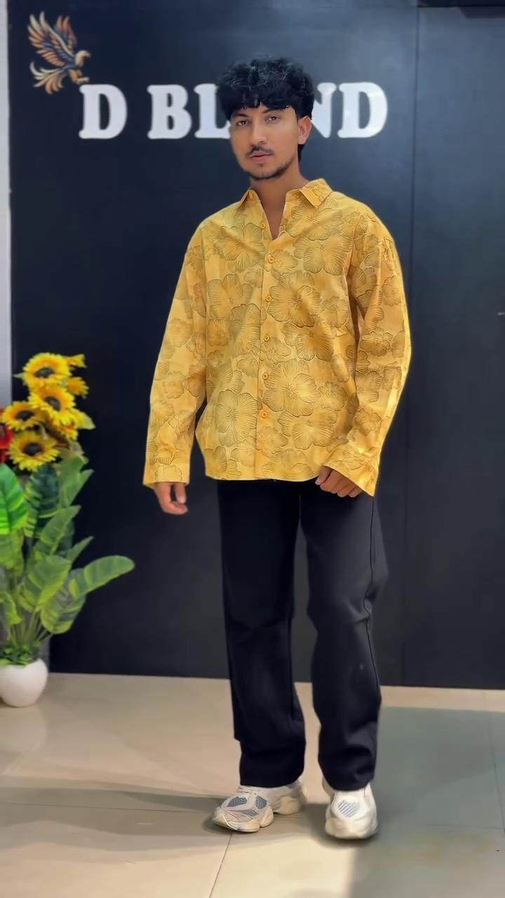 Premium Men's Casual Printed Shirt Stylish Long Sleeve Button Down