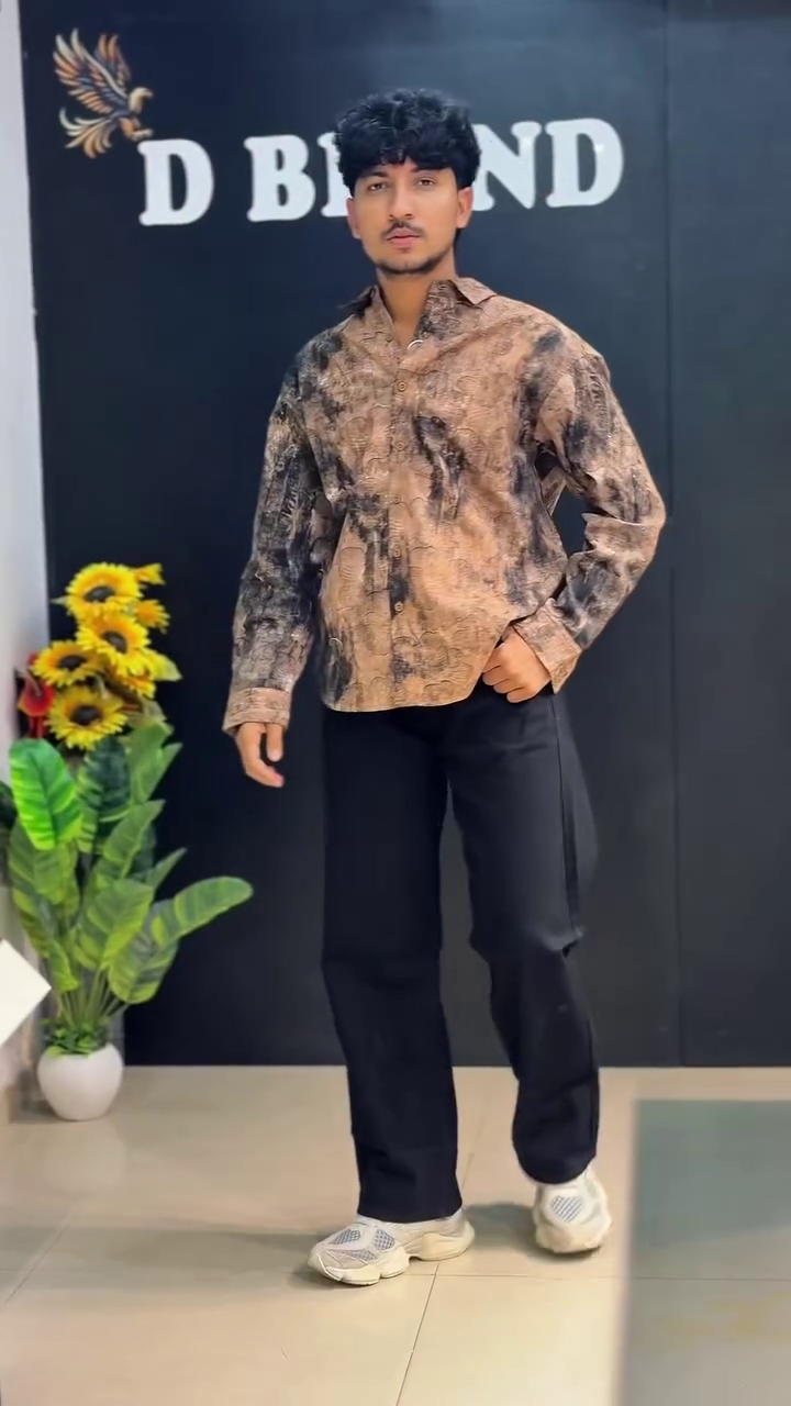 Premium Men's Casual Printed Shirt Stylish Long Sleeve Button Down