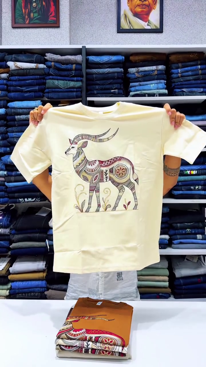 Premium Men's Printed Oversized Cotton T-Shirt & Casual Trouser Set