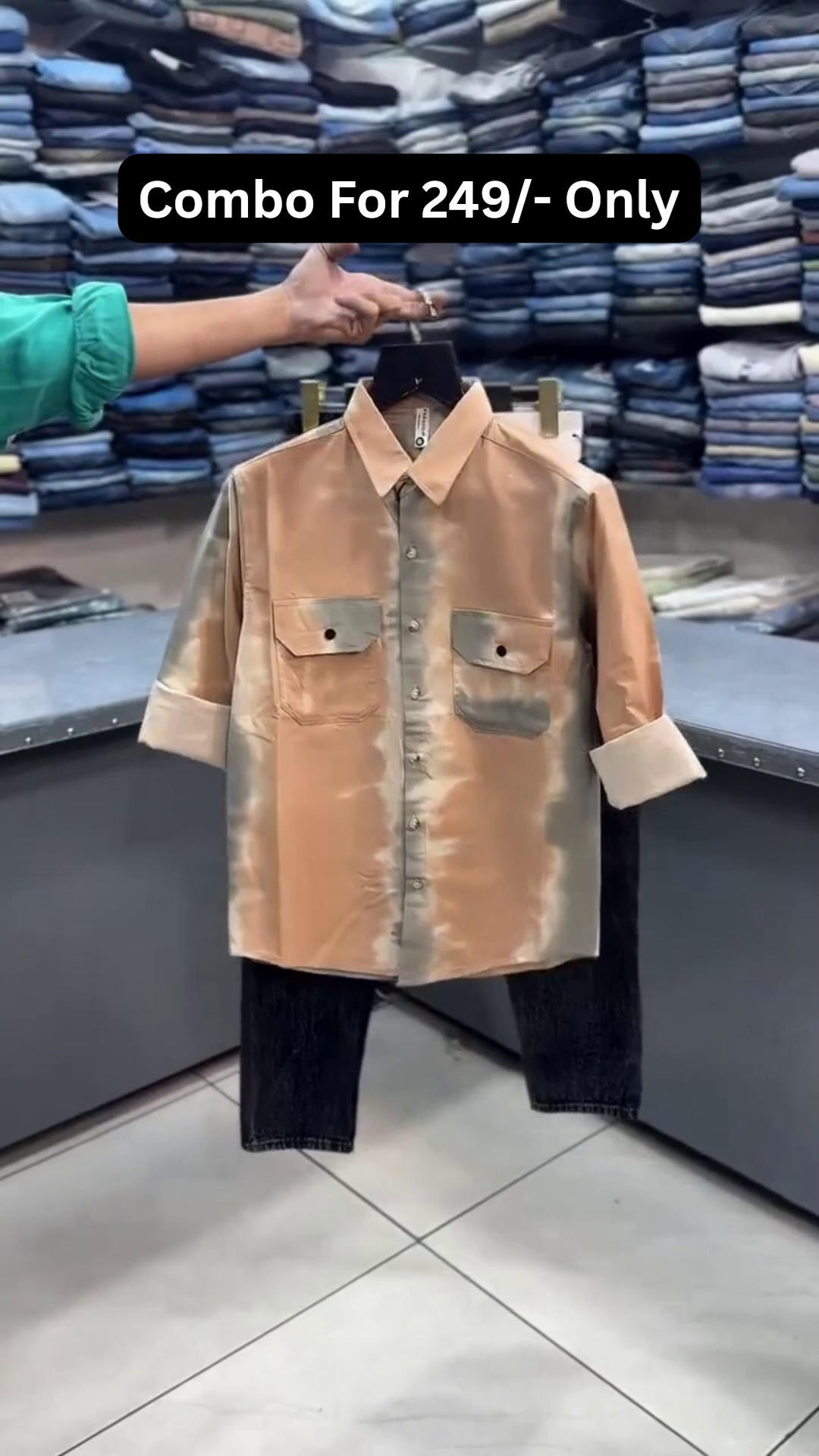 Men's Printed Casual Shirt and Denim Jeans Combo