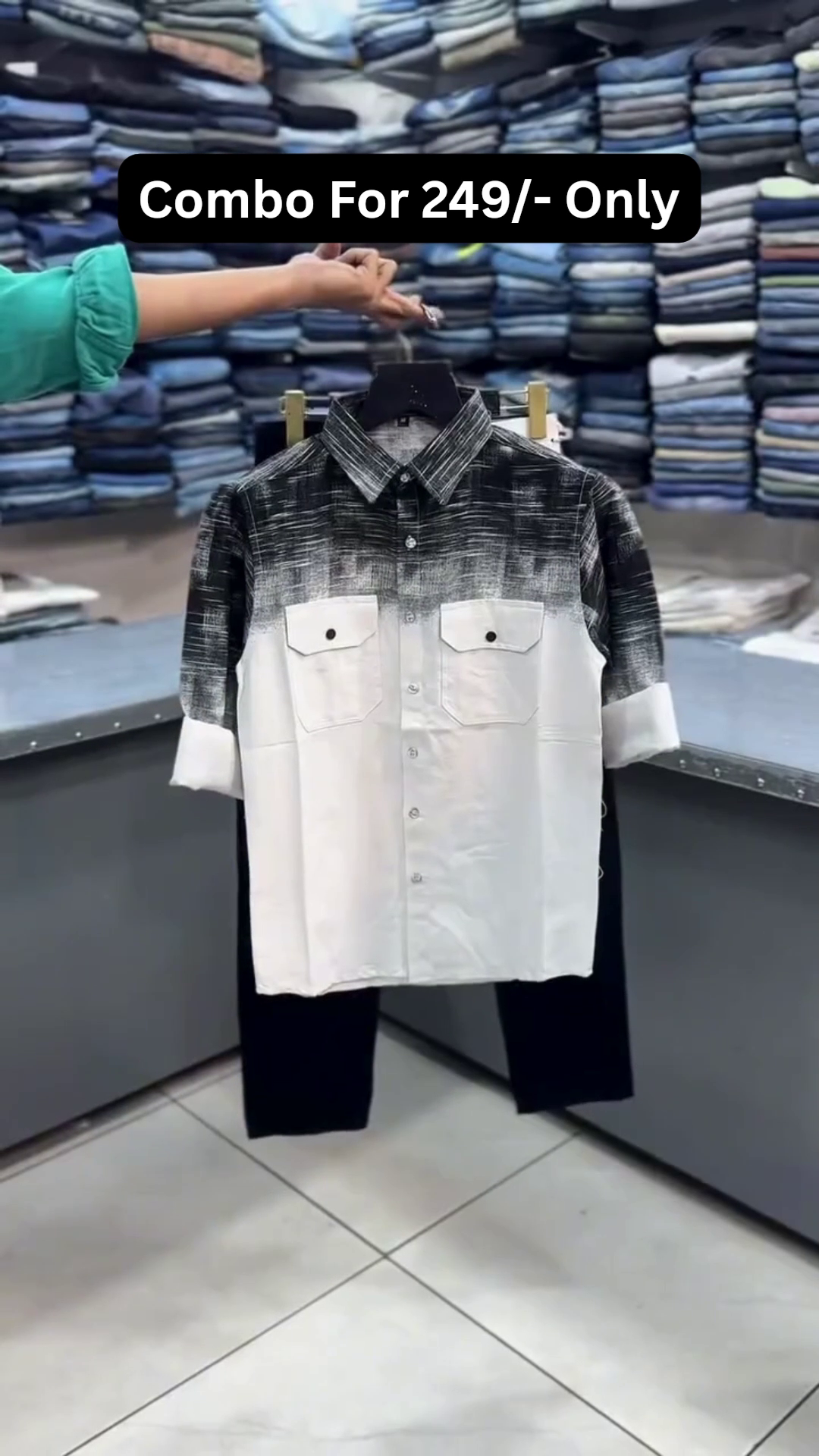 Men's Printed Casual Shirt and Denim Jeans Combo