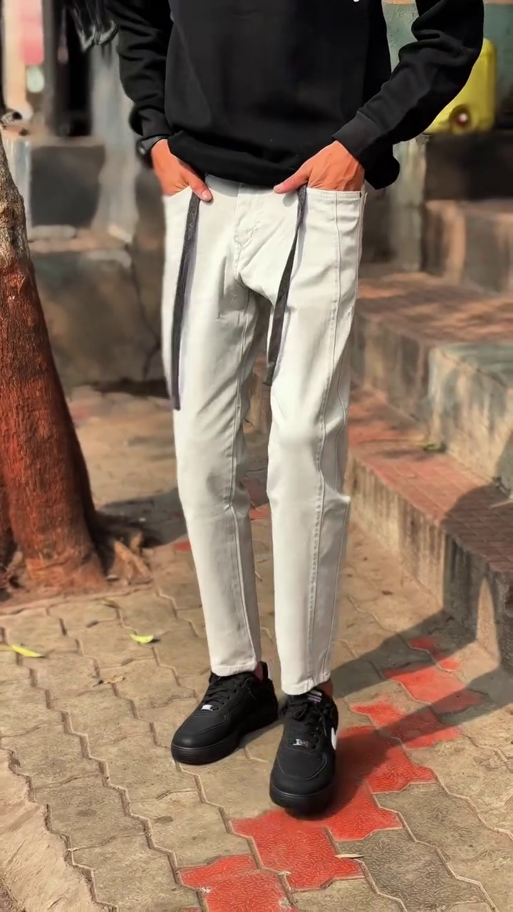 Men's Tapered Elastic Waist Casual Trousers with Drawstring