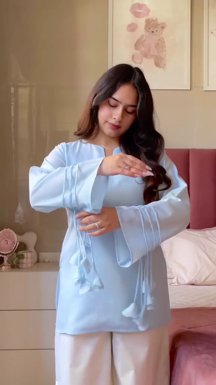Elegant Ethnic Tunic & Wide-Leg Pants Set for Women – Casual Co-Ord