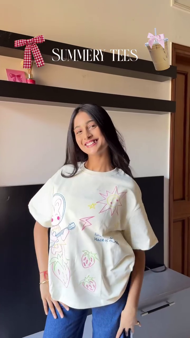 Trendy Women's Oversized Graphic T-Shirt Casual Summer Cotton Tee