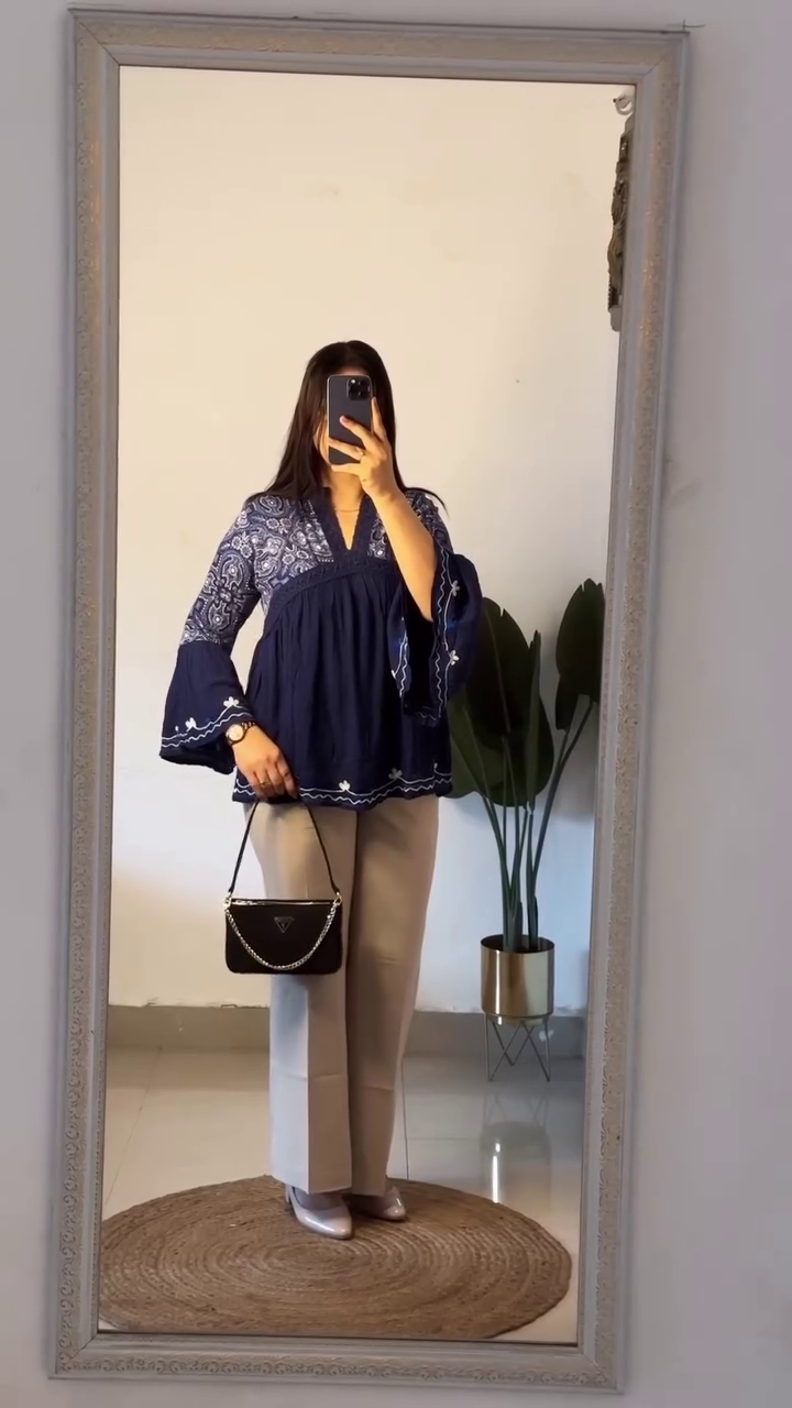 Elegant Women's Printed Boho Casual Tunic Top