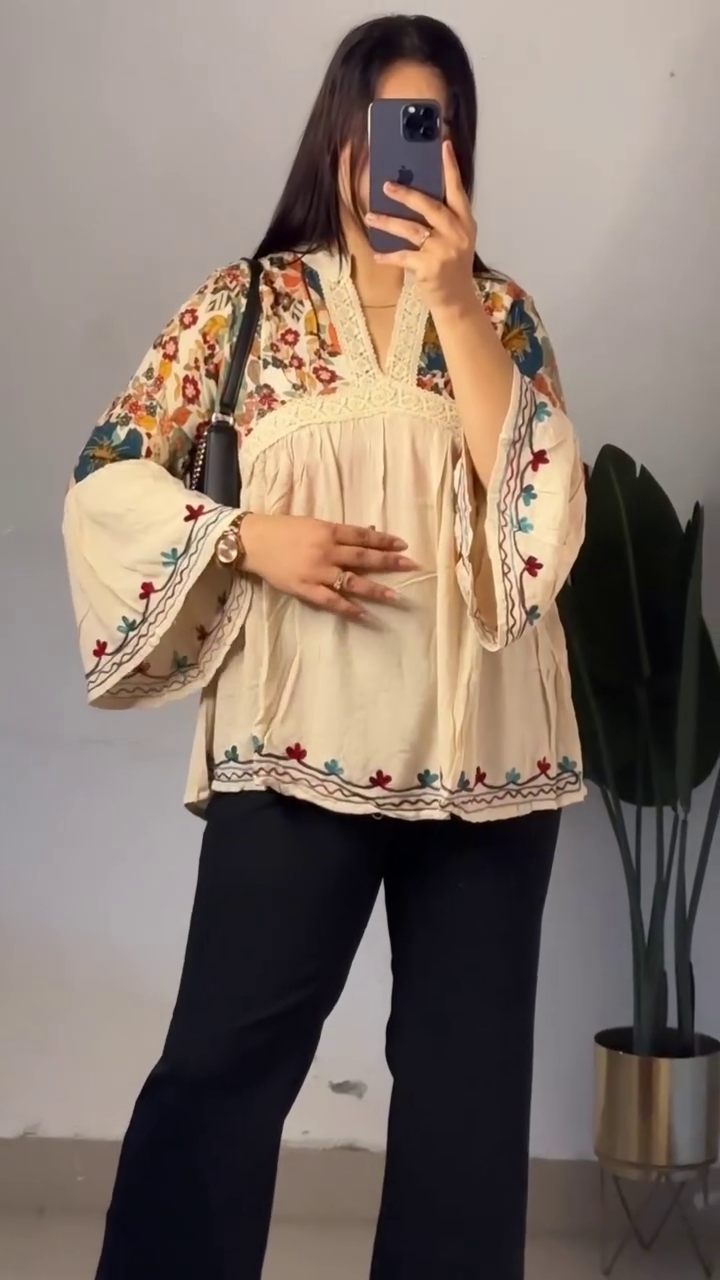 Elegant Women's Printed Boho Casual Tunic Top