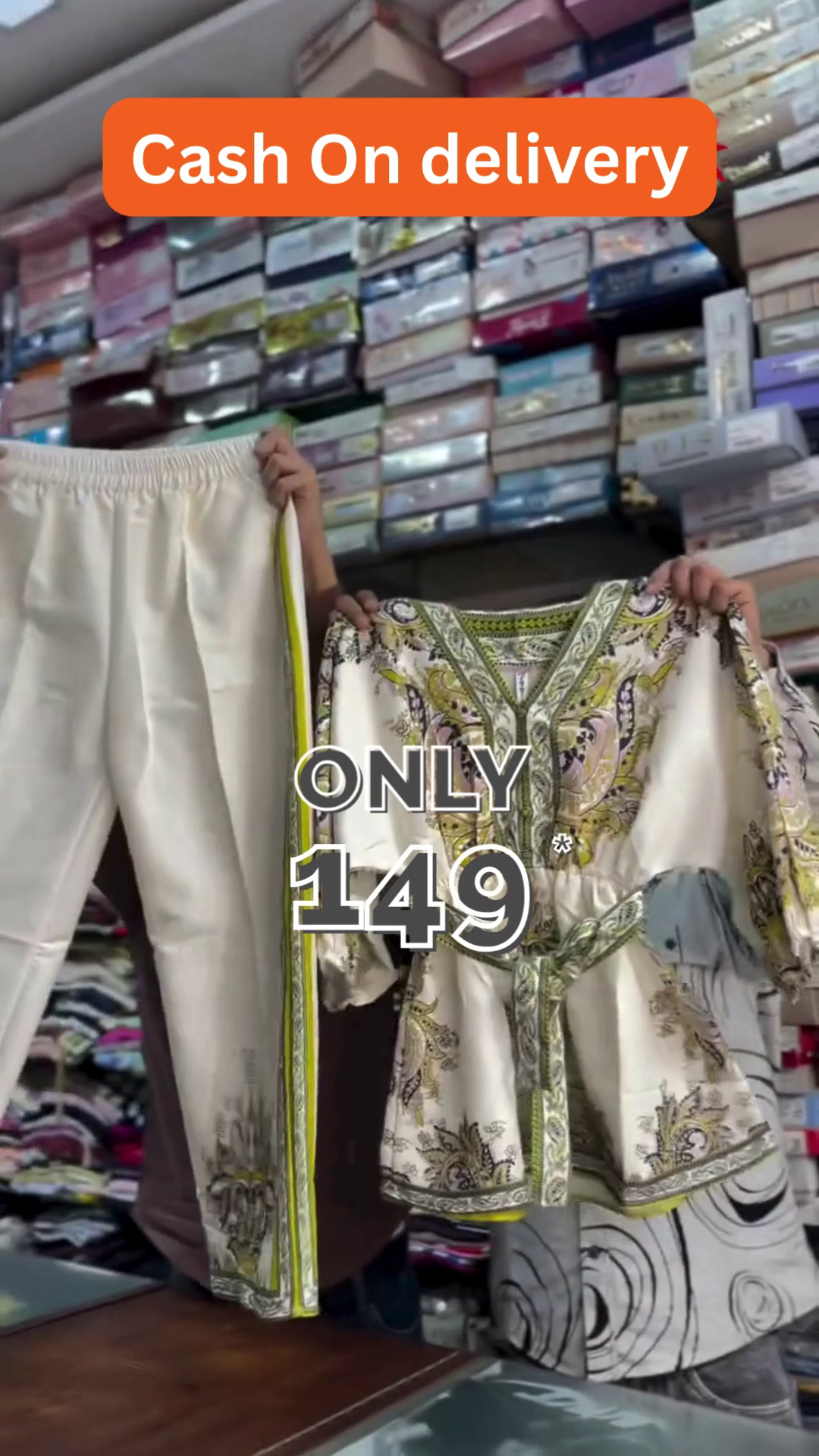 Elegant Women's Printed Top and Trousers Co-Ord Set Casual Western Outfit